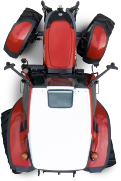 The steering rear axle enables unprecedented maneuverability. The steering rear axle enables unprecedented maneuverability.